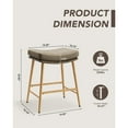 thumbnail image 4 of EOP 24''H Barstools Set of 6, Modern Saddle Counter Height Bar Stools, PU Leather Farmhouse Backless Counter Stools with Sturdy Metal Frame Legs, Light Coffee, 4 of 9