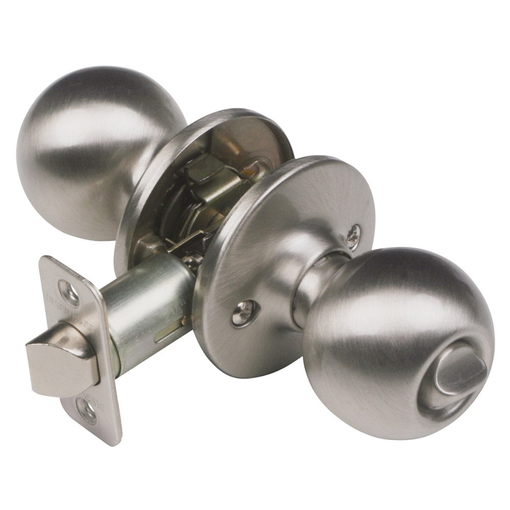 Privacy Satin Nickel Egg Oval Handle Knobs Door Lock for Bedroom Bathroom Lock 