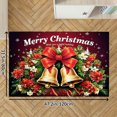 thumbnail image 2 of Merry Christmas Bell Wreath Design Soft Small Velvet Area Rugs Non Slip Indoor Floor Carpet for Living Room Bedroom Decor, 2 of 5