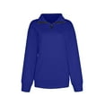 thumbnail image 4 of Yuemengxuan Women Fall Sweatshirt, Solid Color Quarter-Zip Stand-Neck Pullover Shirt with Pocket, 4 of 8