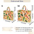 thumbnail image 2 of FORMRS Womens Corduroy Tote Bag Crossbody Shoulder Handbag with Pocket, Green Retro Autumn Leaves, 2 of 7