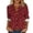 Wine, variant on Printed Linen Look Shirt for Women Turn Down Collar Button Cuff Sleeves Blouse 1 Pc