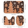 thumbnail image 3 of Ginger Christmas Tree 4 Pcs Bathroom Shower Curtain Set, Bathroom Sets with Rugs (Bath Mat, U Shape and Toilet Lid Cover Mat) and 12 Hooks,, 3 of 5