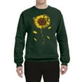 thumbnail image 2 of You Are My Sunshine Skull And Sunflower Inspirational/Christian Unisex Crewneck Graphic Sweatshirt, Forest Green, Small, 2 of 3