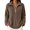 Brown, variant on Womens Fleece Jacket Half Zip Double-Sided Pullover with Ribbed Texture Long Sleeve