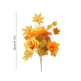 thumbnail image 3 of Yoziaaoa 1 Pcs Vibrant Autumn Harvest Faux Flower Bouquet with Maple Leaf Accents, Thanksgiving Table Centerpiece, 14.17in(Multi-color), 3 of 6