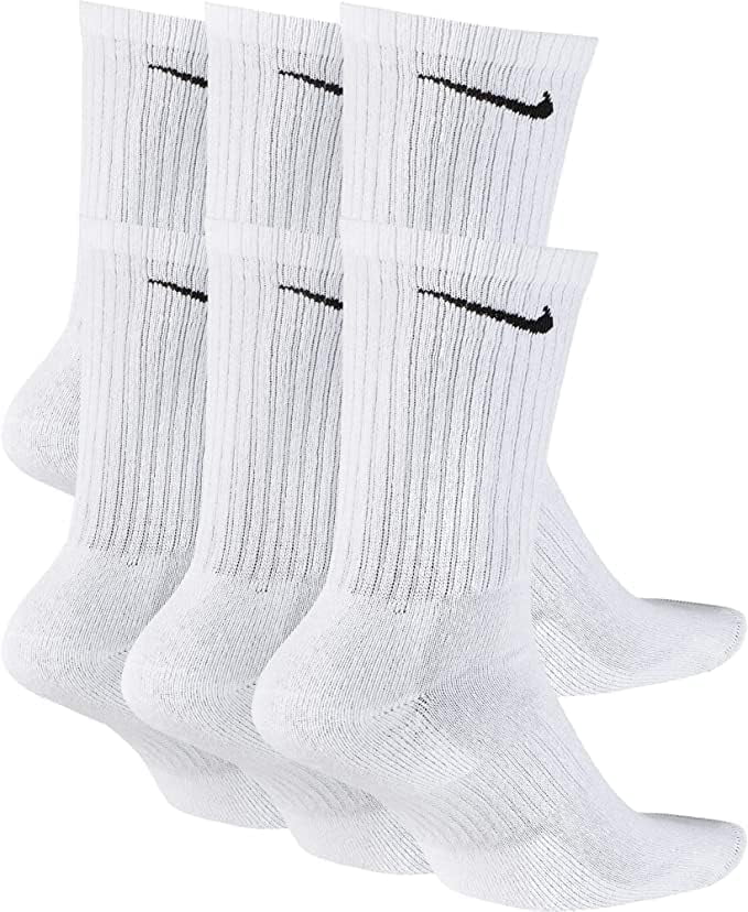 Nike Men's and Women's Cotton Cushioned Training Socks. White (6)