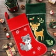 thumbnail image 5 of 4pcs Woodland Animal Christmas Stockings, 18 Inches Woodland Animal Fox Hedgehog Elk Raccoon Christmas Stocking Felt Xmas Holiday Stocking for Fireplace Christmas Holiday Party Decor Gift, 5 of 8