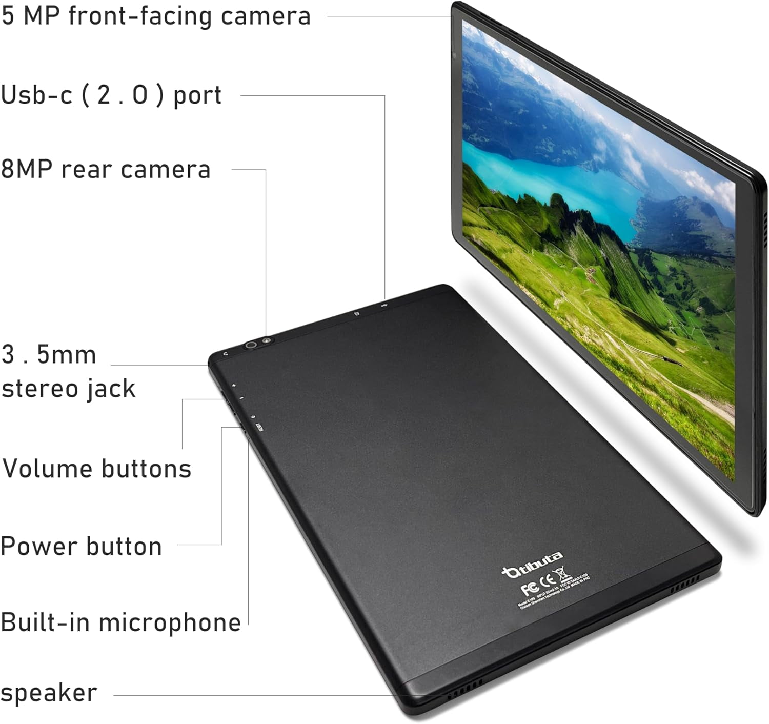 Android 13 Tablet,10 Inch Tablets with Protective Case, Quad Core Processor, 5.0MP Front+8.0MP Rear Camera, 5000mAh Bluetooth IPS Tablets, Wi-Fi Tablet
