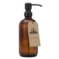 thumbnail image 4 of Amber Glass Jar Soap and Lotion Dispenser with Matte Black Pump - 16 oz, 4 of 5