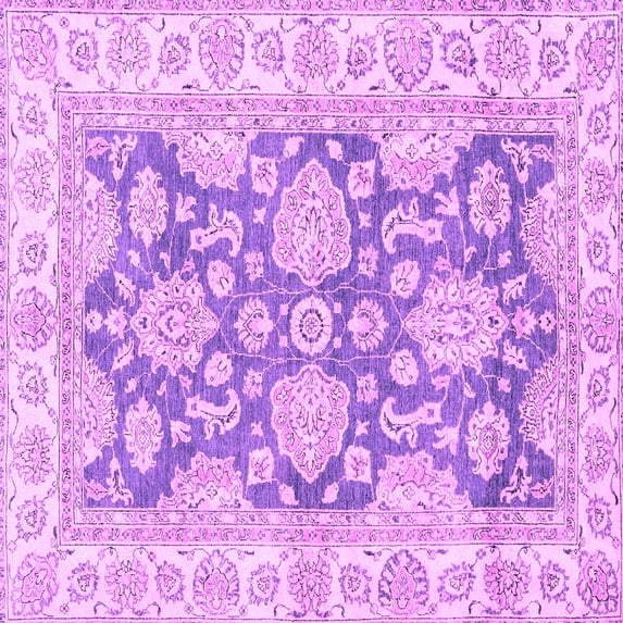 Ahgly Company Indoor Square Oriental Purple Traditional Area Rugs, 3' Square