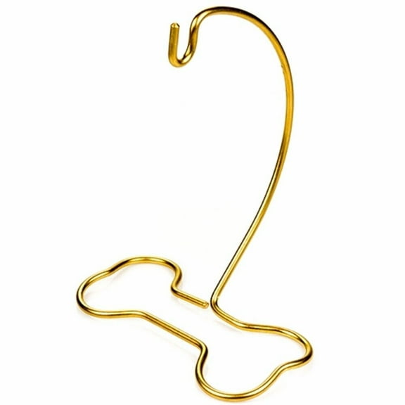 Dog Bone Shaped Brass Metal Christmas Ornament Stand Decoration