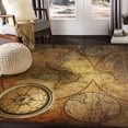 thumbnail image 2 of GZHJMY Vintage Compass World Map Artwork Area Rug Living Room Rugs - 5'3" x4 Abstract Large Soft Indoor Washable Rug Low Pile Carpet for Bedroom Dining Room Office Carpet Runner, 2 of 7