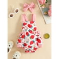 thumbnail image 2 of Coduop Newborn Baby Girls Bodysuit Sleeveless Square Neck Bow Casual Jumpsuit Headband Outfit, 2 of 8