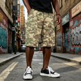 thumbnail image 2 of Cargo Shorts for Men Drawstring Elastic Waist Camouflage Shorts Summer Loose Causal Shorts with Multi-Pockets, 4XL, 2 of 6