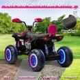 thumbnail image 6 of Joyracer 24V 2-Seater Kids Ride on Toy, 4*200W Motors, 9AH Battery Powered Electric 4-Wheeler ATV w/ Kneepads, Music, Pink, 6 of 9