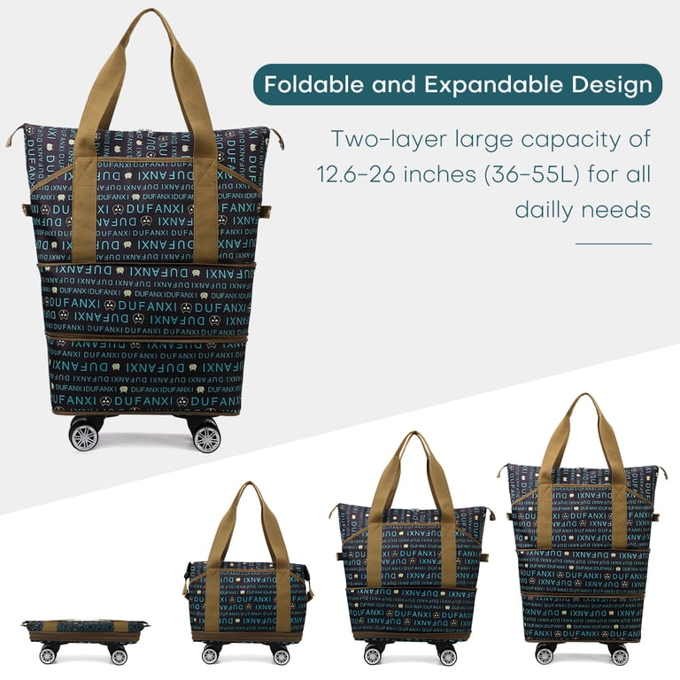 36 rolled travel tote bags Crew Versapack Carry-On Rolling (Perfect Plum) or school with its spacious main compartment and multiple pockets WOOW DEPOT Expandable Rolling Travel