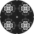 thumbnail image 1 of Ahgly Tapis Rond Lavable en Machine Intérieur Transitionnel Noir Nuit, 3 Pieds Rond, 1 of 7