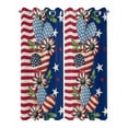 thumbnail image 2 of nqOlkjepod Outdoor Curtains for Patio Waterproof, 4th of July Outdoor Privacy Panels Grommet, Red Blue Striped Stars Independence Day Blackout Outside Curtains for Porch/Cabana 54"x84", 2 Panels, 2 of 8