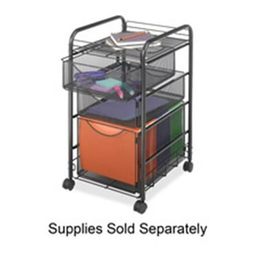 Safco Products Company  Mesh Mobile File- 2-Drawers- 15-.75in.x17in.x27in.- Black
