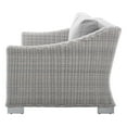 thumbnail image 3 of Lounge Loveseat Sofa, Sunbrella, Rattan, Wicker, Grey Gray, Modern Contemporary Urban Design, Outdoor Patio Balcony Cafe Bistro Garden Furniture Hotel Hospitality, 3 of 9