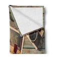 thumbnail image 2 of Collage Soft Flannel Fleece Throw Blanket, Retro Style Photo Camera Warm Mug and Colorful Christmas Themed Frames Print, Cozy Plush for Indoor and Outdoor Use, 60" x 80", Multicolor, by Ambesonne, 2 of 5