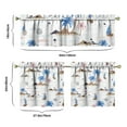 thumbnail image 6 of Sailboat Shoreline Scenery Kitchen Curtains 3 Piece Set 27.5x24 Inch, Polyester Valance and Tiers with Hawaiian Coastal Art Print for Island Beach Decor, 6 of 6
