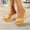 Gold, variant on Women's Solid Color Platform Sandals, Slip On Causal Summer Transparent Slides, Non-slip Dance Show Wedge Slides LFD