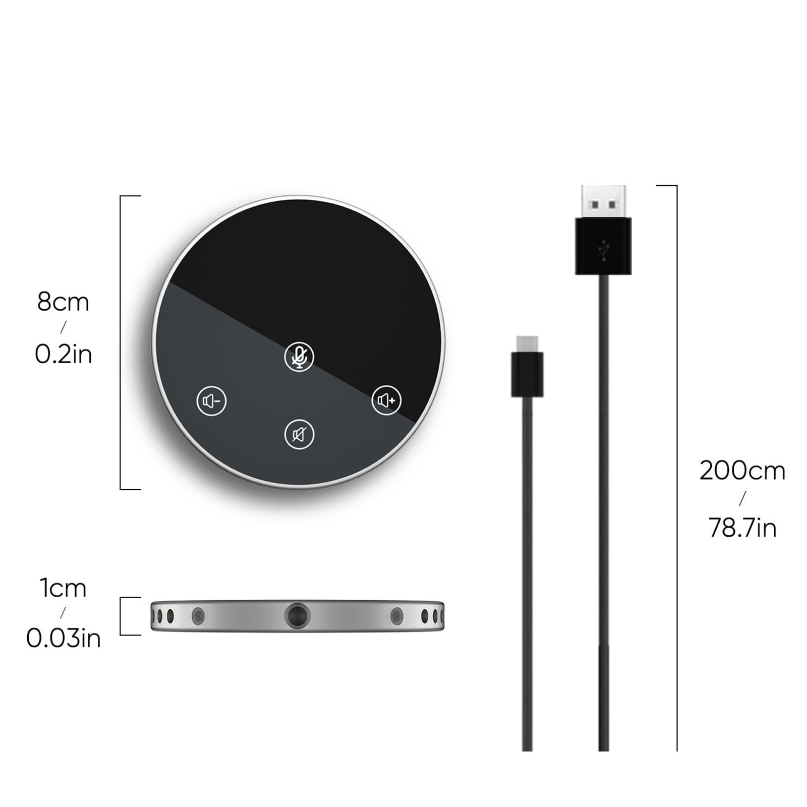 JZROCKER USB Speakerphone with Noise Cancelling Microphone 360° Omnidirectional PC Mic