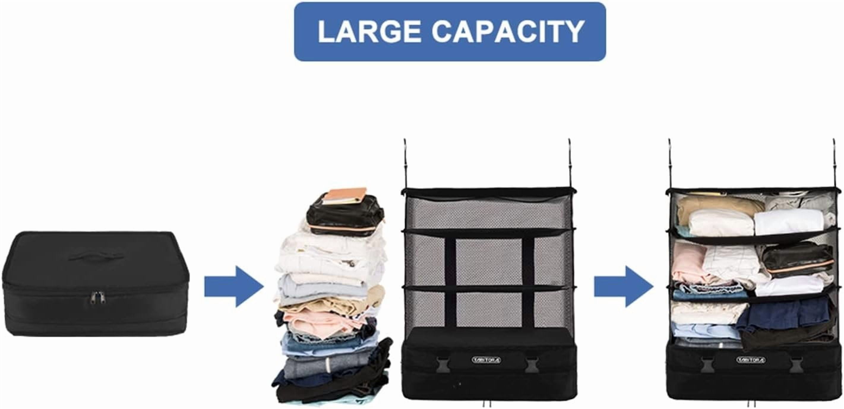 Portable  Travel Shelves Bag Packing Cube Organizer Suitcase Storage Large Capacity (Beige XL)...