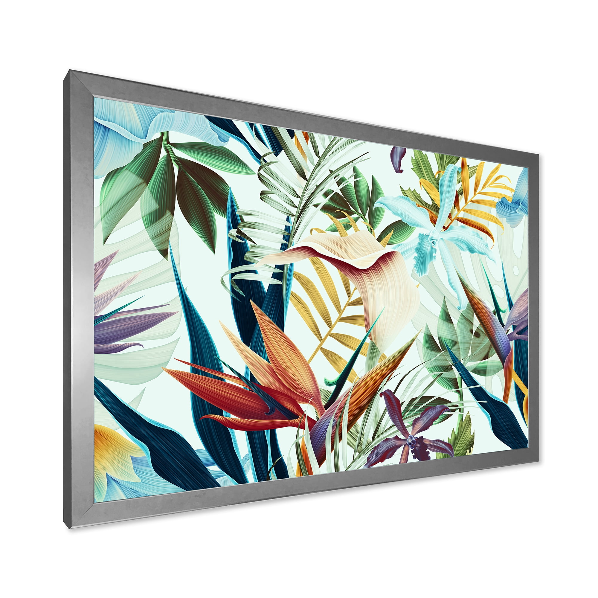Designart 'VIntage Tropical Flowers I' Tropical Framed Art Print