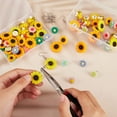 thumbnail image 4 of 1box Sunflower Earring Making Kit Including Resin Cabochons & Pendants 304 Stainless Stud Earring Findings 316 Surgical Stainless Steel Earring Hooks Mixed color 126pcs/box, 4 of 7