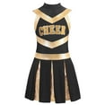 thumbnail image 4 of TiaoBug Girls Cheer Leader Uniform Schoolgirl Dance Dress Stage Performance Cheerleading Outfit Black 6, 4 of 7