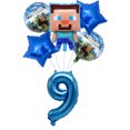 thumbnail image 3 of New Miner Craftings Pixel Game Decoraciones para fiestas de cumpleaños Globos 3D Vajilla Decoraciones para pasteles Suministros para fiestas infantiles Baby Shower, 3 of 5