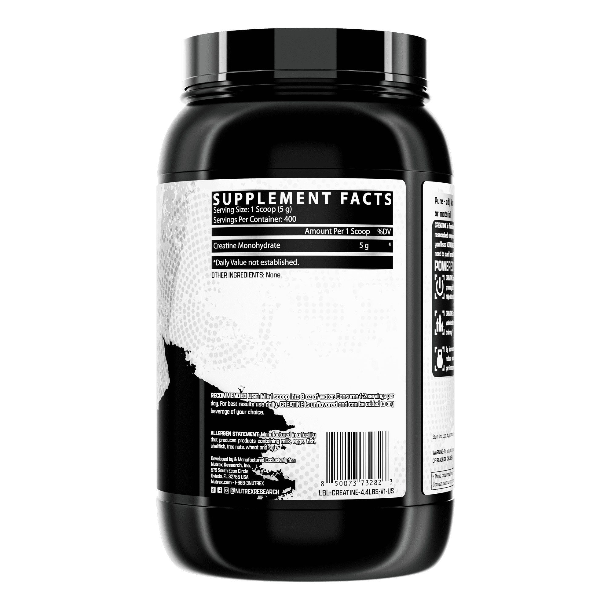 Nutrex Research Micronized Creatine Monohydrate Powder - 400 Servings (2KG)