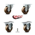 thumbnail image 2 of 3 Inch High Temp Phenolic Wheel Swivel Top Plate Caster Set with 2 Rigid SCC, 2 of 2