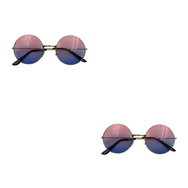 Gafas de sol Vogacara diseño especial creativo Marco de metal color rosa azul