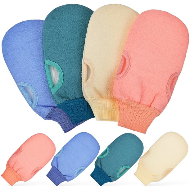 8 PCS Cuerpo Cuerpo Exfoliante Guantes exfoliantes Cuerpo de limpieza de la piel Mittenas exfoliantes de depuración para mujeres y hombres