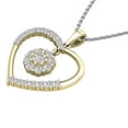 thumbnail image 2 of Dazzlingrock Collection Round White Diamond Dangling Cluster Flower in Heart Pendant with 18 Inch Silver Chain for Women (1.00 ctw, Color I-J, Clarity I1-I2) in 18K Yellow Gold, 2 of 6