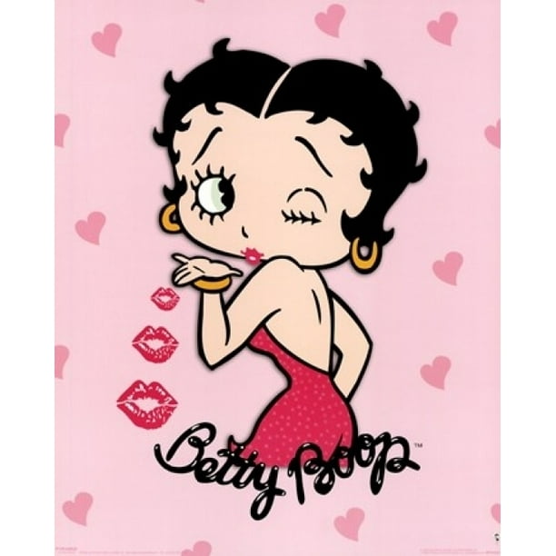 Betty Boop - Pink Kiss Laminated Poster (16 x 20) - Walmart.com ...