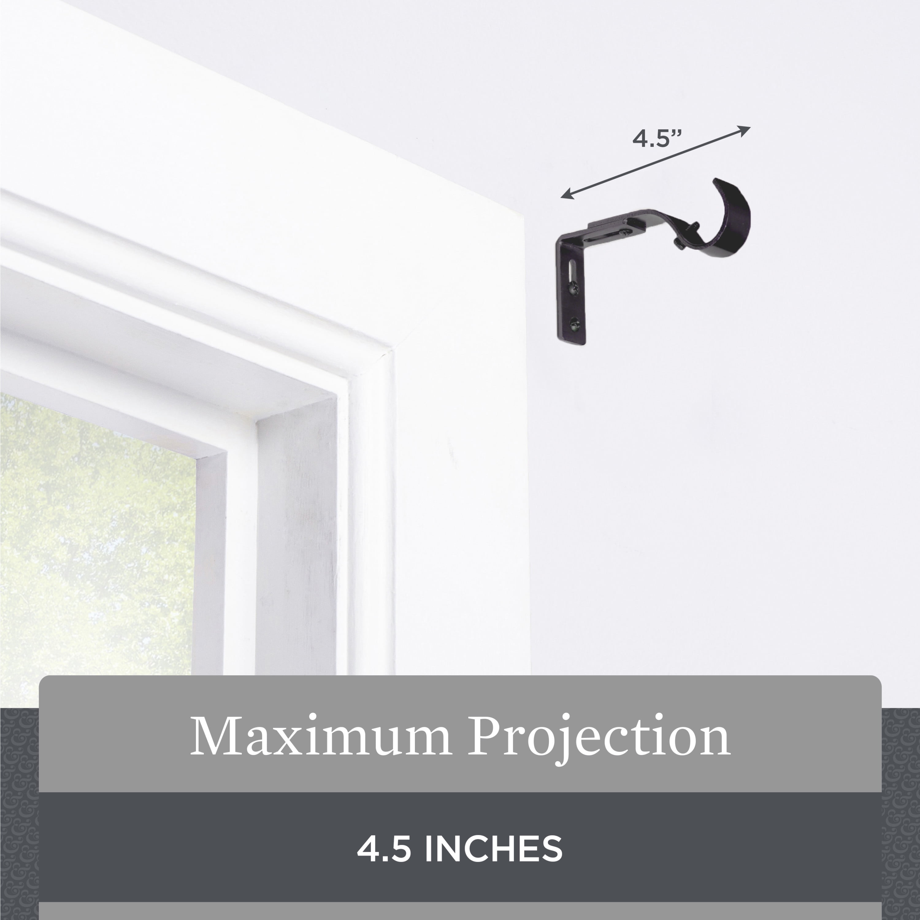 Better Homes & Gardens Metal Adjustable Curtain Rod Brackets in Bronze, 3/4 to 1 Inch Diameter