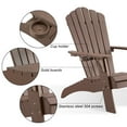 thumbnail image 4 of Adirondack Chair, Oversized Poly Lumber Fire Pit Chair with Cup Holder, 350Lbs Support Patio Chairs for Garden, Weather Resistant Outdoors Seating, Relaxing Gift for Father & Mother (Brown), 4 of 6