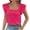 Hot Pink, variant on Staron Women Ruffle Square Neck Short Sleeve Solid Casual Trendy Boho Vacation Beach Crop Tops Blouse, Light Blue S