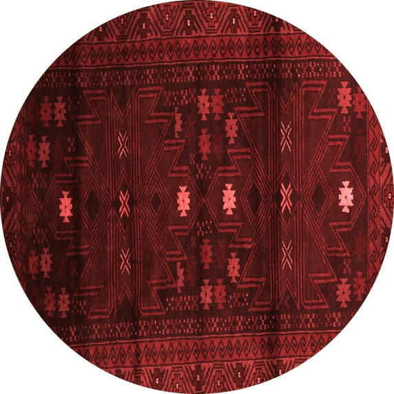 Ahgly Company Machine Washable Indoor Round Persian Red Traditional Area Rugs, 6' Round