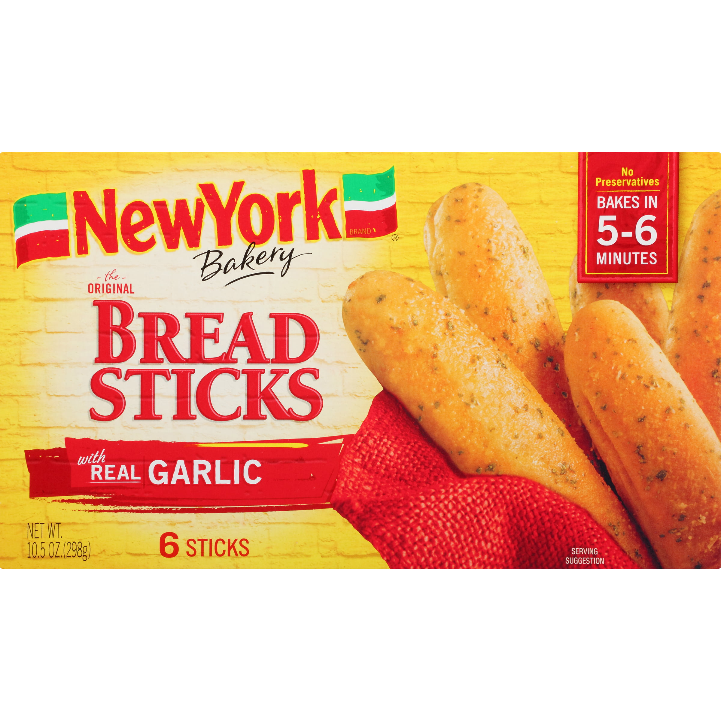 New York Bakery Breadsticks with Real Garlic, 6-ct Box