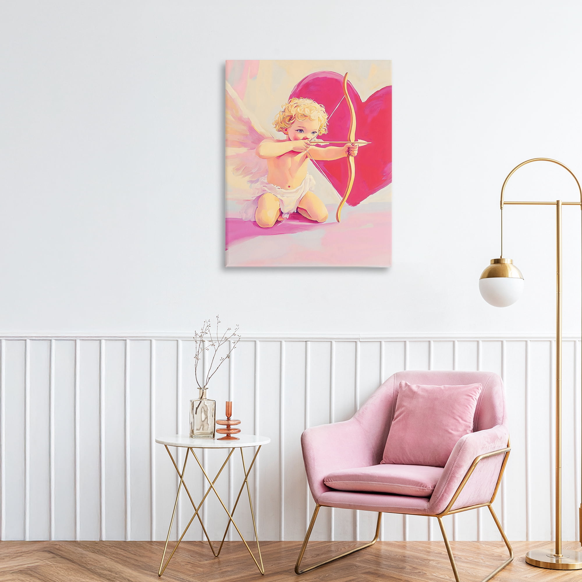 Stupell Industries Cupid Shooting Arrow with Heart Canvas Wall Art, design by The Prints Vibe