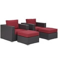 thumbnail image 3 of Modway Convene 4 Piece Outdoor Patio Sectional Set in Espresso Red, 3 of 6