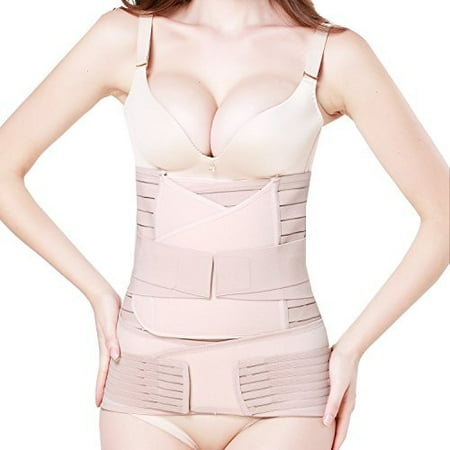 Postpartum Belly Band Postpartum Postnatal Recoery Support Girdle Belt Post Operative Belly Wrap 3 in 1 Breathable Elastic Strip for women and Maternity ()