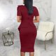 thumbnail image 4 of Vestido cruzado a la cadera con volantes y manga corta con cuello redondo irregular Sexy a la moda de verano para mujer Fridja  bnh2171, 4 of 9