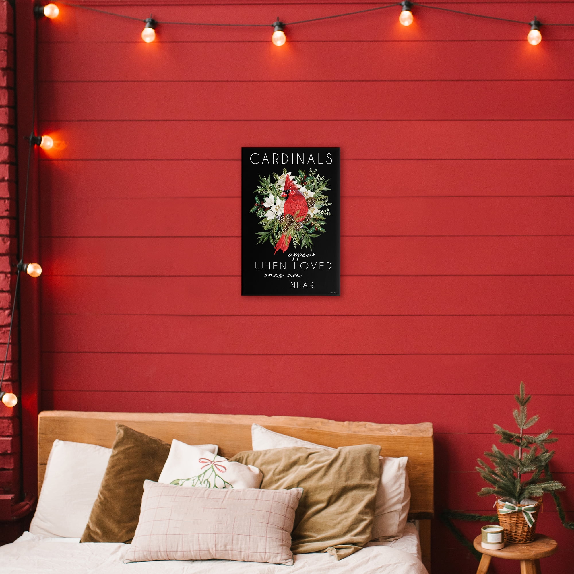 Cardinals Appear Seasonal Sentiment Canvas Wall Art, design by Cindy Jacobs